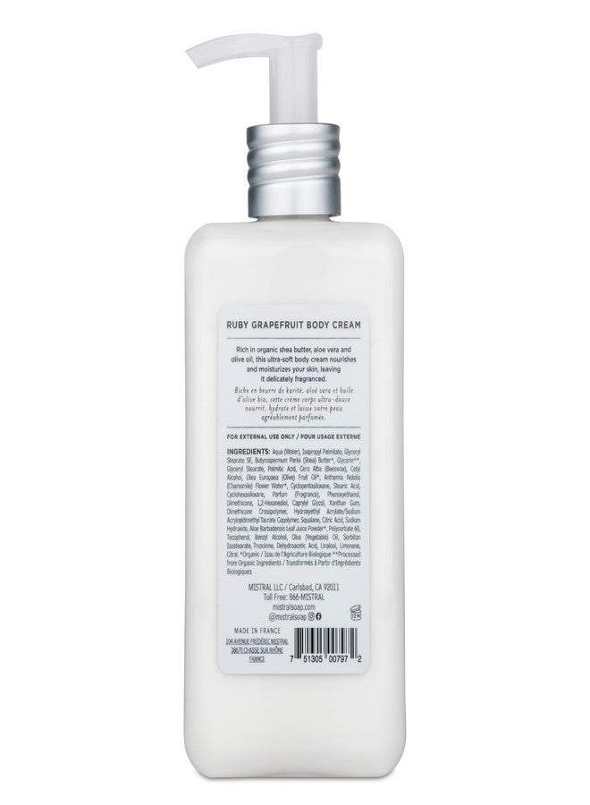 Mistral Ruby Grapefruit Body Cream with Organic Shea Butter, Aloe Vera and Olive Oil, 10 Oz - Image 2